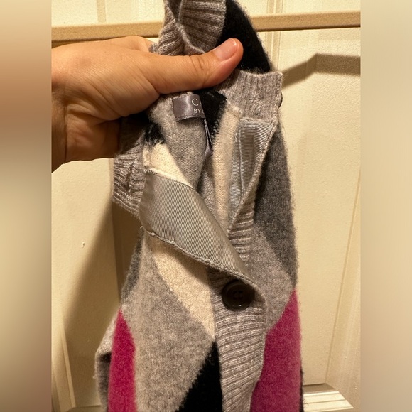 Charter Club Cashmere 100% 2-ply Luxurious Cardigan Argyle Print,size M - Picture 4 of 7